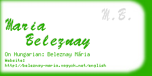 maria beleznay business card